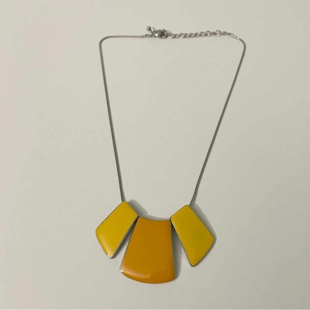 Color Block Geometric Statement Necklace